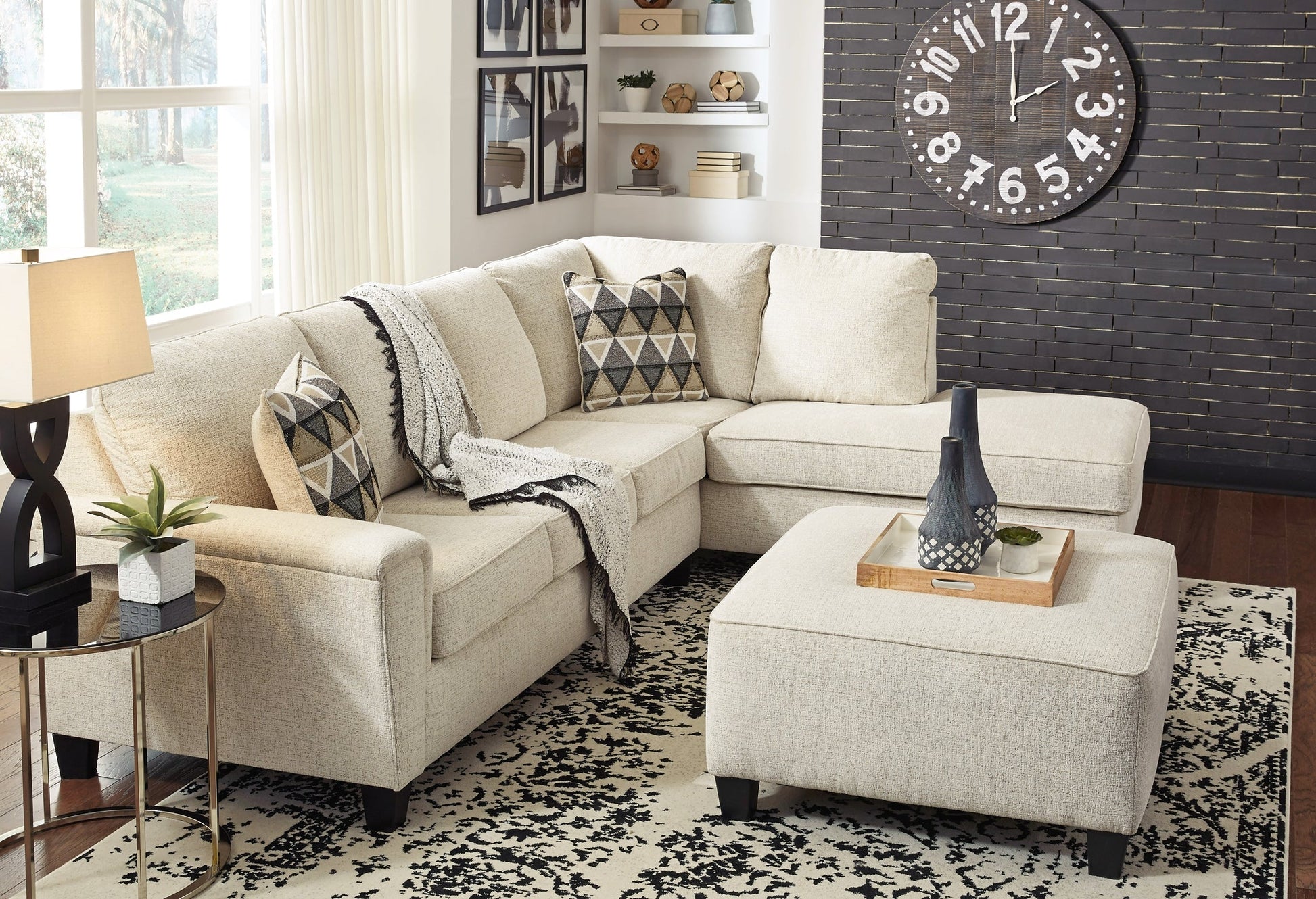 Abinger 2-Piece Sectional with Ottoman at Towne & Country Furniture (AL) furniture, home furniture, home decor, sofa, bedding