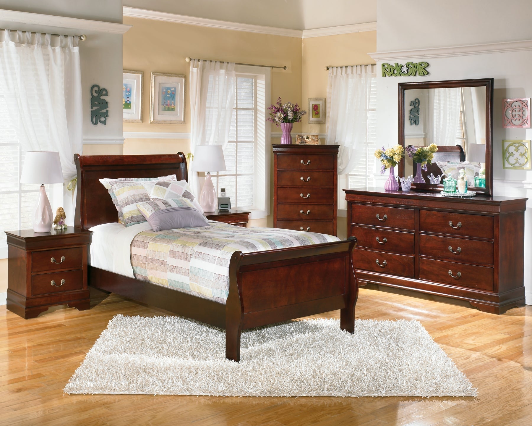 Alisdair Twin Sleigh Bed with Dresser at Towne & Country Furniture (AL) furniture, home furniture, home decor, sofa, bedding