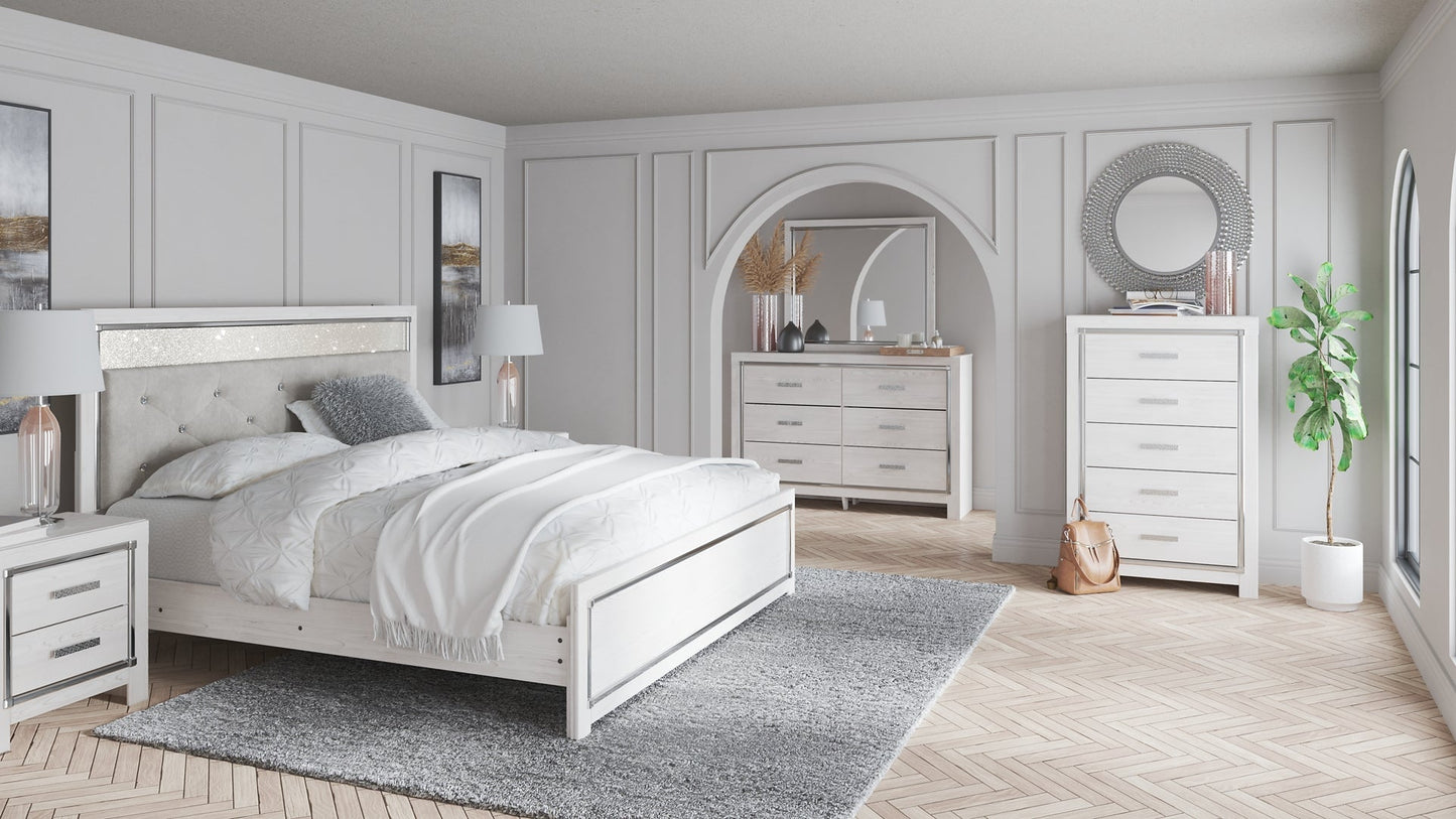 Altyra King Panel Headboard with Mirrored Dresser and 2 Nightstands at Towne & Country Furniture (AL) furniture, home furniture, home decor, sofa, bedding