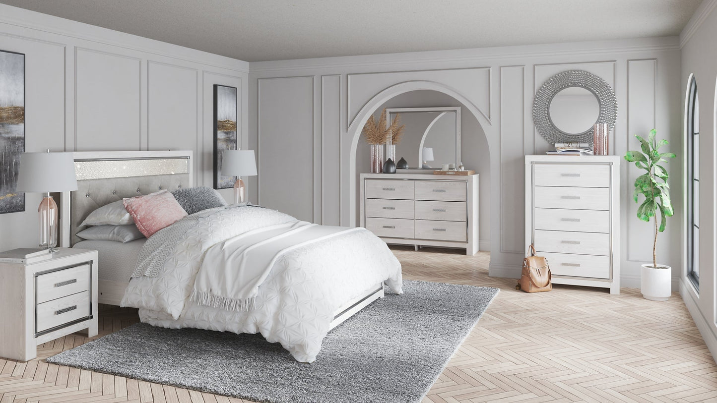 Altyra Queen Panel Bed with Mirrored Dresser, Chest and 2 Nightstands at Towne & Country Furniture (AL) furniture, home furniture, home decor, sofa, bedding