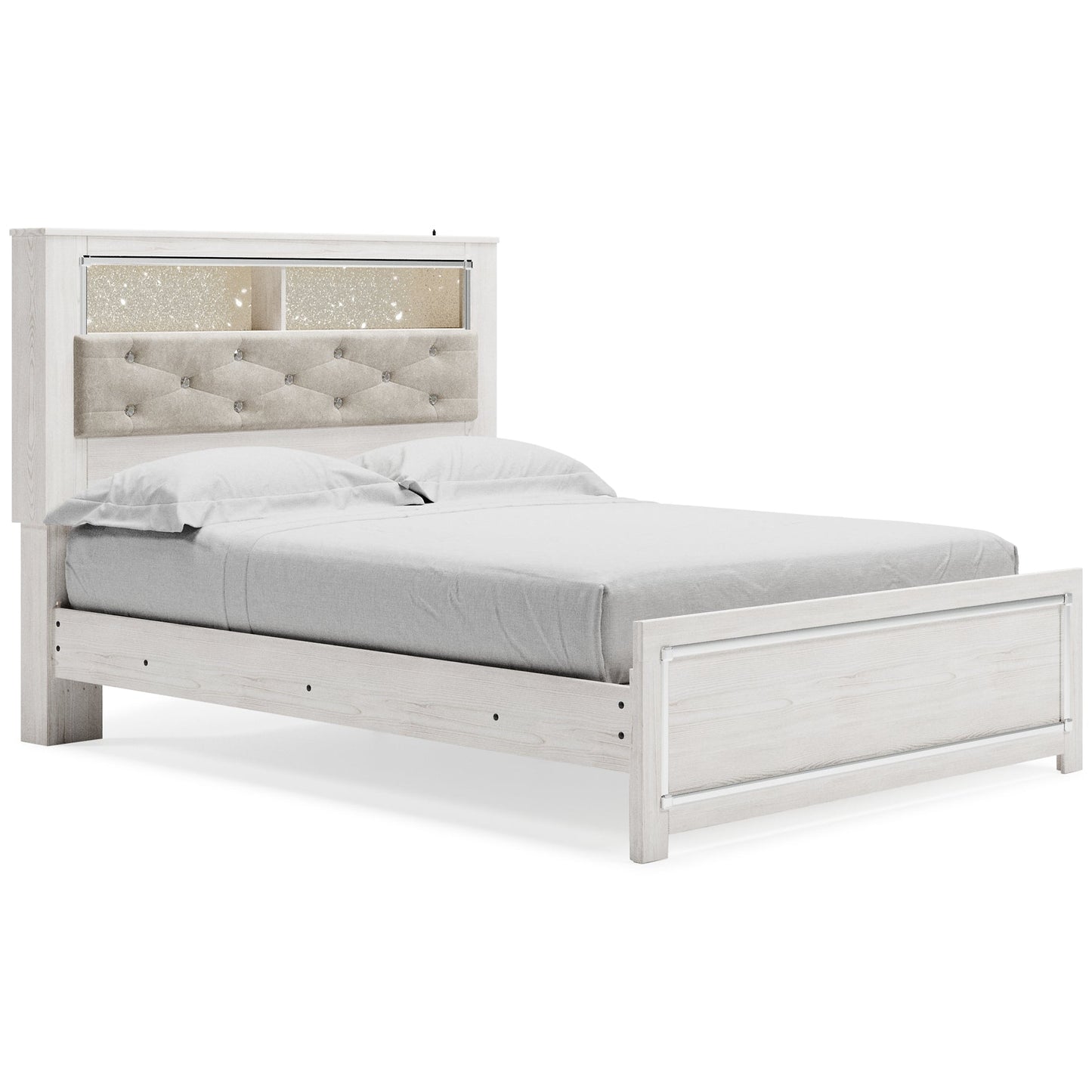 Altyra Queen Panel Bookcase Bed with Mirrored Dresser at Towne & Country Furniture (AL) furniture, home furniture, home decor, sofa, bedding