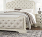 Arlendyne California King Upholstered Bed with Mirrored Dresser and 2 Nightstands at Towne & Country Furniture (AL) furniture, home furniture, home decor, sofa, bedding