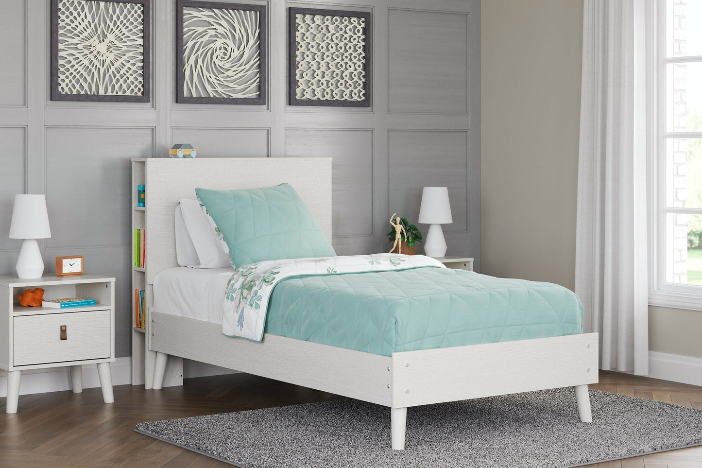 Ashley Express - Aprilyn Twin Bookcase Bed with Dresser and Chest at Towne & Country Furniture (AL) furniture, home furniture, home decor, sofa, bedding