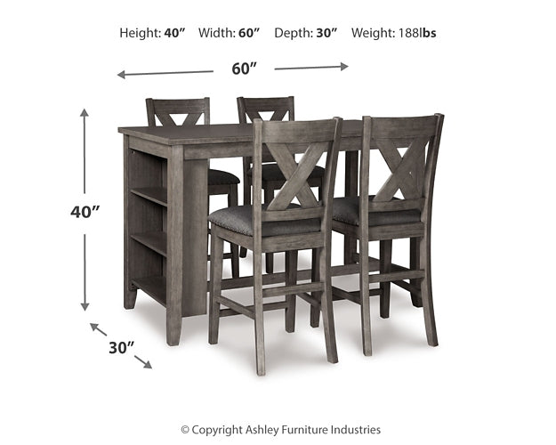 Ashley Express - Caitbrook Counter Height Dining Table and 4 Barstools at Towne & Country Furniture (AL) furniture, home furniture, home decor, sofa, bedding