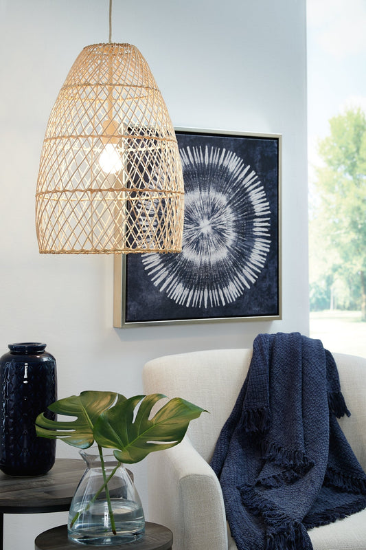 Ashley Express - Calett Rattan Pendant Light (1/CN) at Towne & Country Furniture (AL) furniture, home furniture, home decor, sofa, bedding