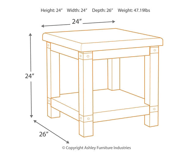 Ashley Express - Carynhurst Rectangular End Table at Towne & Country Furniture (AL) furniture, home furniture, home decor, sofa, bedding