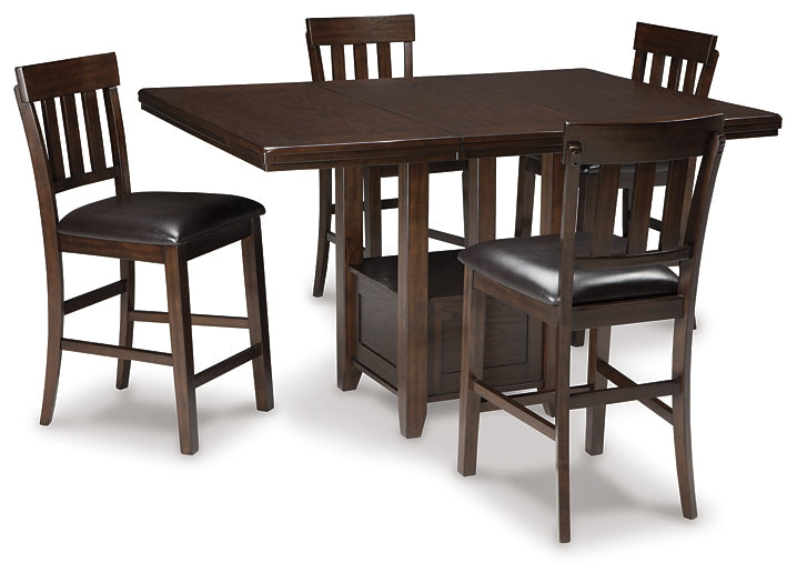 Ashley Express - Haddigan Counter Height Dining Table and 4 Barstools at Towne & Country Furniture (AL) furniture, home furniture, home decor, sofa, bedding