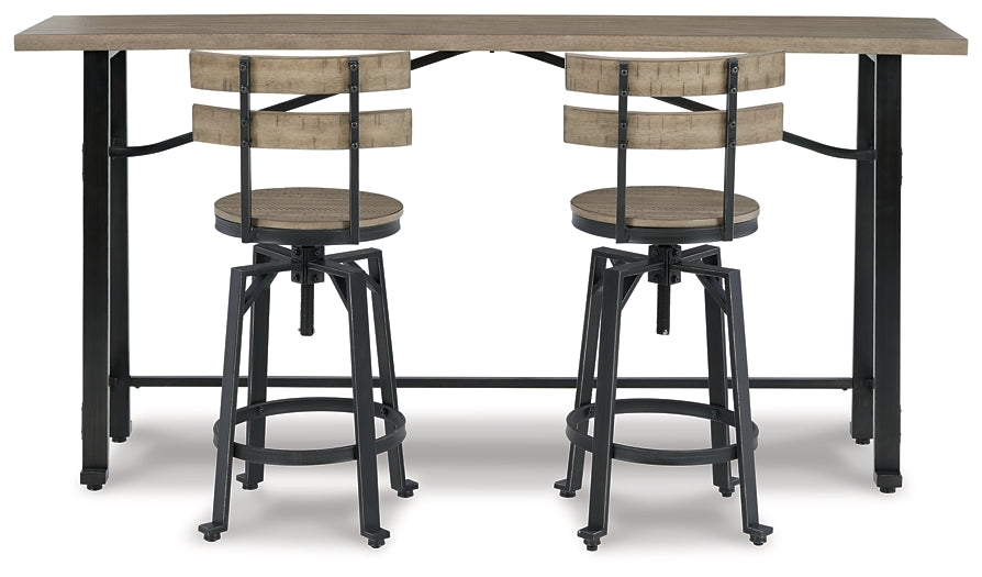 Ashley Express - Lesterton Counter Height Dining Table and 2 Barstools at Towne & Country Furniture (AL) furniture, home furniture, home decor, sofa, bedding