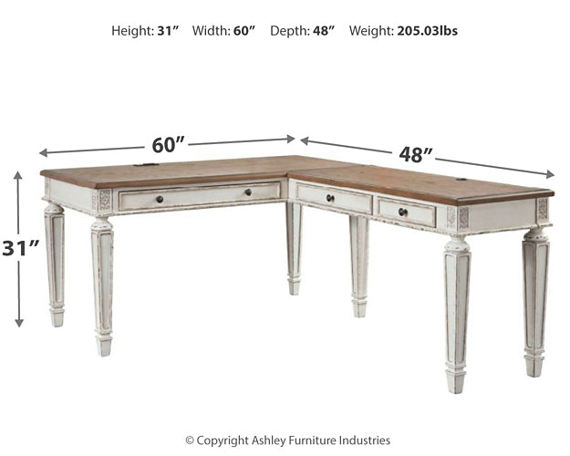 Ashley Express - Realyn 2-Piece Home Office Desk at Towne & Country Furniture (AL) furniture, home furniture, home decor, sofa, bedding