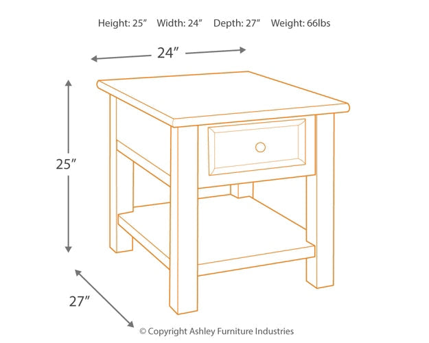 Ashley Express - Tyler Creek Rectangular End Table at Towne & Country Furniture (AL) furniture, home furniture, home decor, sofa, bedding