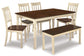 Ashley Express - Whitesburg Dining Table and 4 Chairs and Bench at Towne & Country Furniture (AL) furniture, home furniture, home decor, sofa, bedding