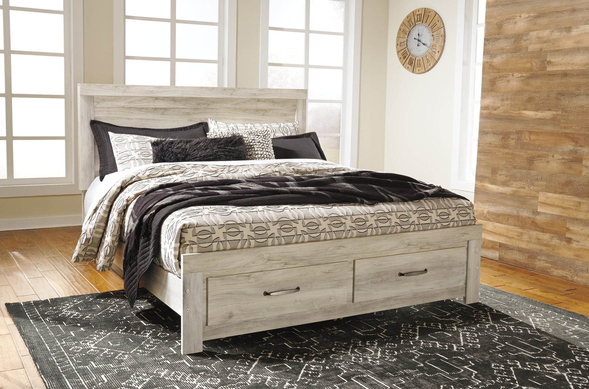 Bellaby Queen Platform Bed with 2 Storage Drawers with Mirrored Dresser and 2 Nightstands at Towne & Country Furniture (AL) furniture, home furniture, home decor, sofa, bedding