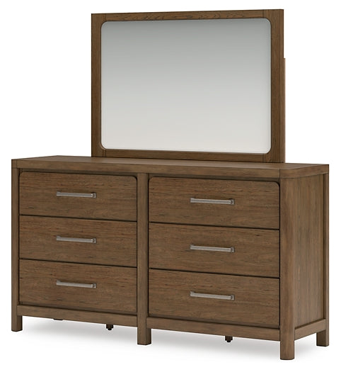 Cabalynn King Upholstered Bed with Mirrored Dresser and Chest at Towne & Country Furniture (AL) furniture, home furniture, home decor, sofa, bedding