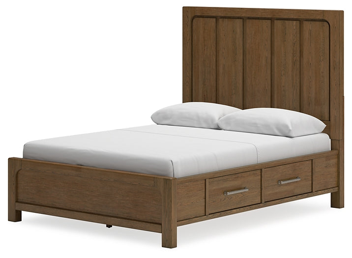 Cabalynn Queen Panel Bed with Storage with Mirrored Dresser, Chest and 2 Nightstands at Towne & Country Furniture (AL) furniture, home furniture, home decor, sofa, bedding