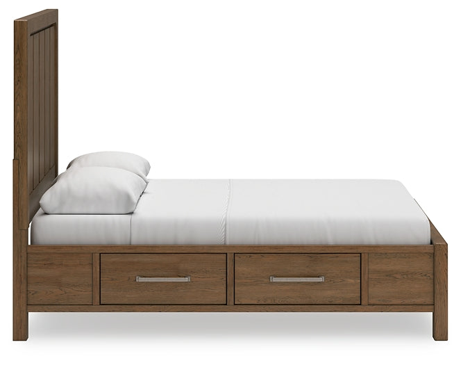 Cabalynn Queen Panel Bed with Storage with Mirrored Dresser at Towne & Country Furniture (AL) furniture, home furniture, home decor, sofa, bedding