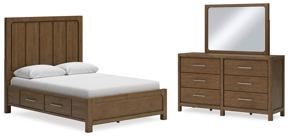 Cabalynn Queen Panel Bed with Storage with Mirrored Dresser at Towne & Country Furniture (AL) furniture, home furniture, home decor, sofa, bedding