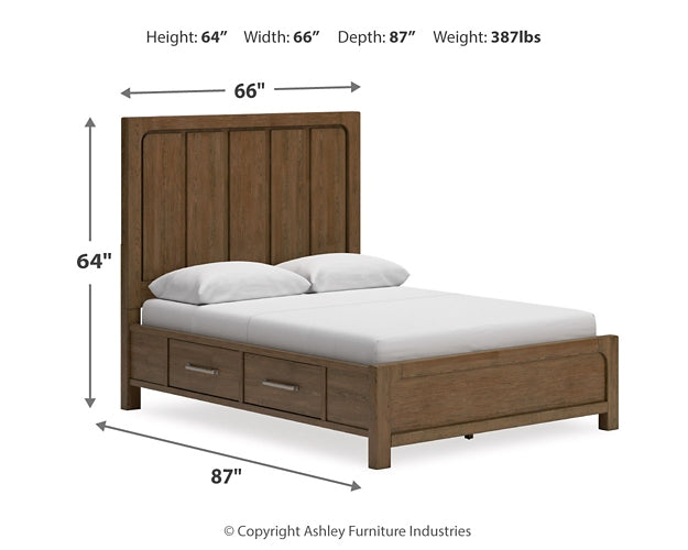 Cabalynn Queen Panel Bed with Storage with Mirrored Dresser at Towne & Country Furniture (AL) furniture, home furniture, home decor, sofa, bedding