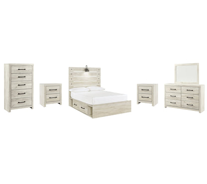 Cambeck  Panel Bed With 2 Storage Drawers With Mirrored Dresser, Chest And 2 Nightstands at Towne & Country Furniture (AL) furniture, home furniture, home decor, sofa, bedding