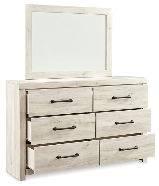 Cambeck Queen Upholstered Panel Bed with Mirrored Dresser, Chest and Nightstand at Towne & Country Furniture (AL) furniture, home furniture, home decor, sofa, bedding