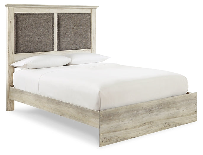 Cambeck Queen Upholstered Panel Bed with Mirrored Dresser, Chest and Nightstand at Towne & Country Furniture (AL) furniture, home furniture, home decor, sofa, bedding