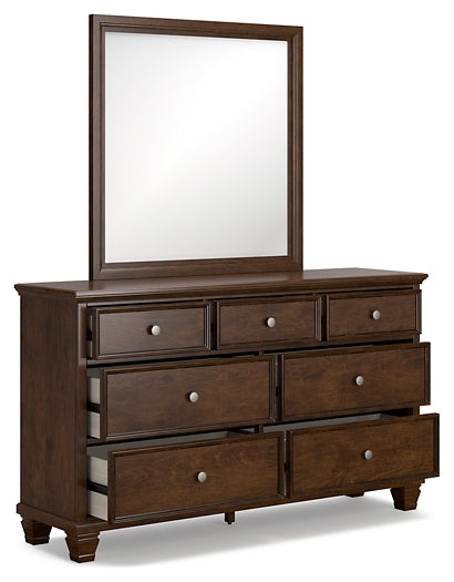 Danabrin California King Panel Bed with Mirrored Dresser, Chest and Nightstand at Towne & Country Furniture (AL) furniture, home furniture, home decor, sofa, bedding