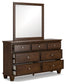 Danabrin Dresser and Mirror at Towne & Country Furniture (AL) furniture, home furniture, home decor, sofa, bedding