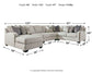 Dellara 5-Piece Sectional with Chaise at Towne & Country Furniture (AL) furniture, home furniture, home decor, sofa, bedding