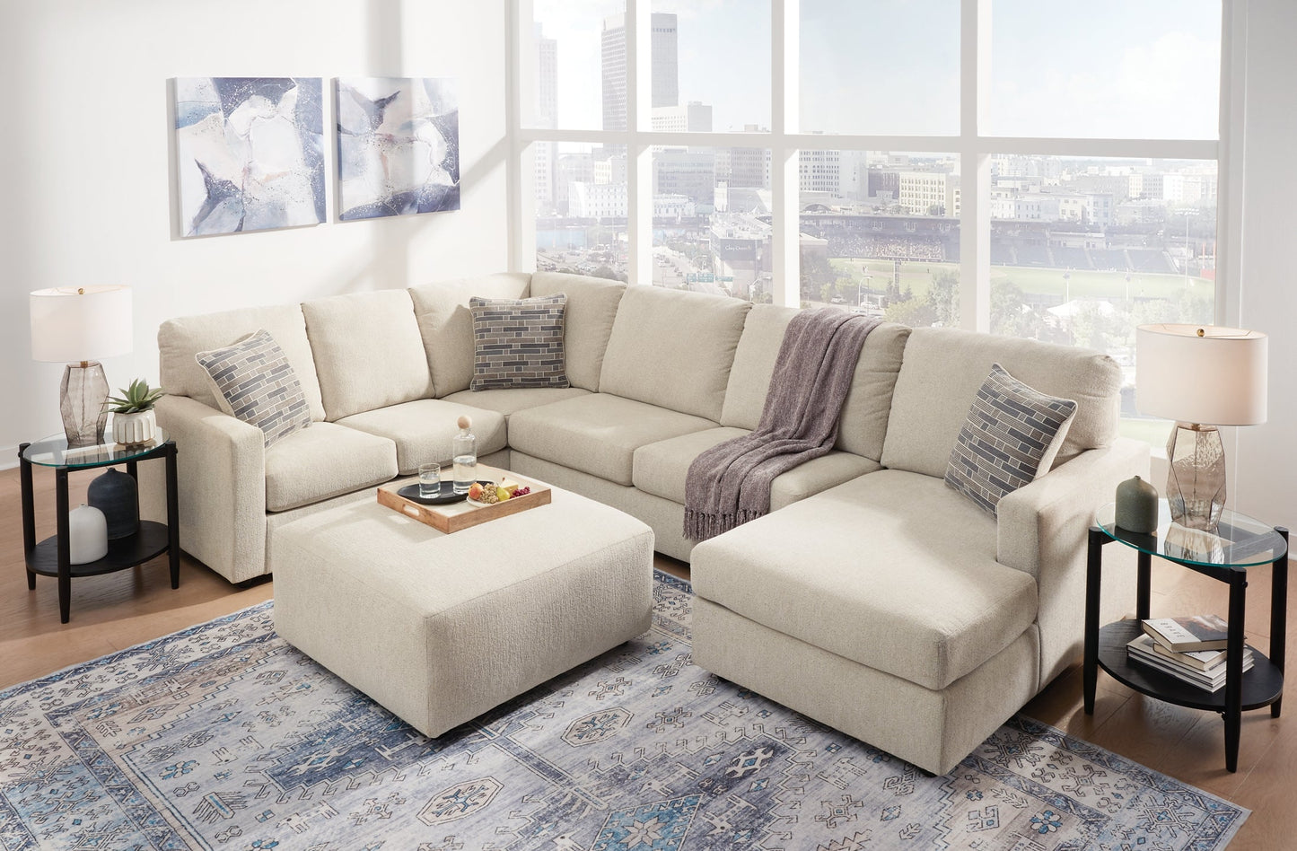 Edenfield 3-Piece Sectional with Ottoman at Towne & Country Furniture (AL) furniture, home furniture, home decor, sofa, bedding