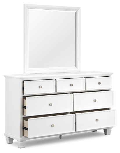 Fortman Twin Panel Bed with Mirrored Dresser and 2 Nightstands at Towne & Country Furniture (AL) furniture, home furniture, home decor, sofa, bedding