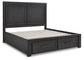 Foyland California King Panel Storage Bed with Mirrored Dresser, Chest and Nightstand at Towne & Country Furniture (AL) furniture, home furniture, home decor, sofa, bedding