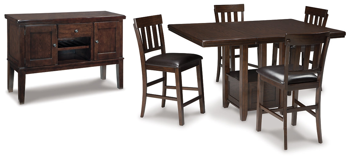 Haddigan Counter Height Dining Table and 4 Barstools with Storage at Towne & Country Furniture (AL) furniture, home furniture, home decor, sofa, bedding