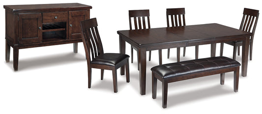 Haddigan Dining Table and 4 Chairs and Bench with Storage at Towne & Country Furniture (AL) furniture, home furniture, home decor, sofa, bedding