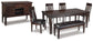 Haddigan Dining Table and 4 Chairs and Bench with Storage at Towne & Country Furniture (AL) furniture, home furniture, home decor, sofa, bedding