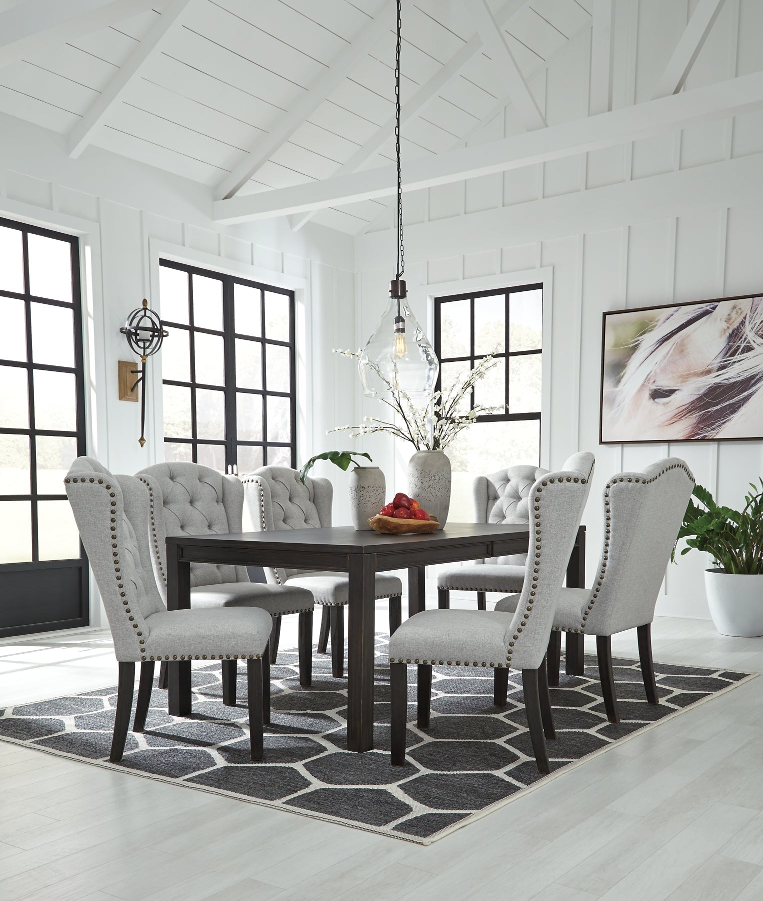 Jeanette Dining Table and 6 Chairs at Towne & Country Furniture (AL) furniture, home furniture, home decor, sofa, bedding