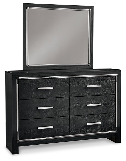 Kaydell Queen Upholstered Panel Storage Bed with Mirrored Dresser, Chest and 2 Nightstands at Towne & Country Furniture (AL) furniture, home furniture, home decor, sofa, bedding