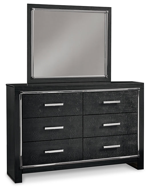 Kaydell Queen Upholstered Panel Storage Bed with Mirrored Dresser and 2 Nightstands at Towne & Country Furniture (AL) furniture, home furniture, home decor, sofa, bedding