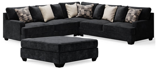 Lavernett 3-Piece Sectional with Ottoman at Towne & Country Furniture (AL) furniture, home furniture, home decor, sofa, bedding