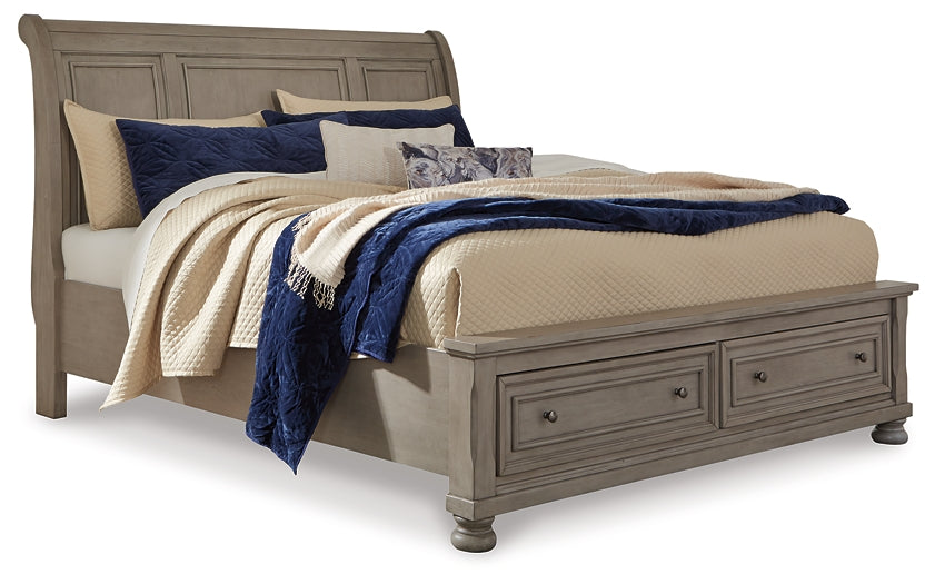 Lettner California King Sleigh Bed with Mirrored Dresser and 2 Nightstands at Towne & Country Furniture (AL) furniture, home furniture, home decor, sofa, bedding