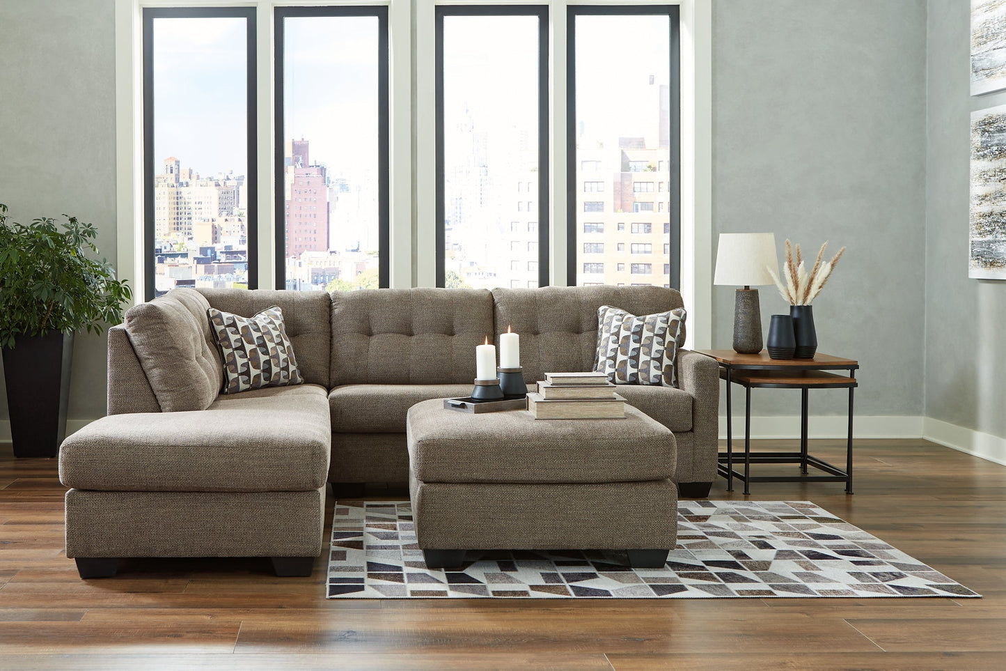 Mahoney 2-Piece Sectional with Ottoman at Towne & Country Furniture (AL) furniture, home furniture, home decor, sofa, bedding