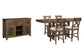 Moriville Counter Height Dining Table and 4 Barstools with Storage at Towne & Country Furniture (AL) furniture, home furniture, home decor, sofa, bedding