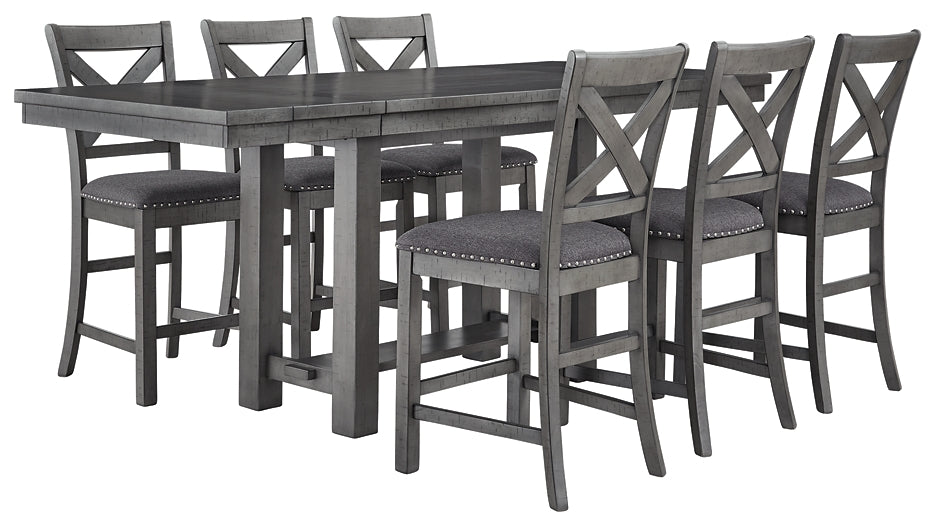 Myshanna Counter Height Dining Table and 6 Barstools at Towne & Country Furniture (AL) furniture, home furniture, home decor, sofa, bedding