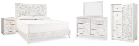 Paxberry King Panel Bed with Mirrored Dresser, Chest and Nightstand at Towne & Country Furniture (AL) furniture, home furniture, home decor, sofa, bedding