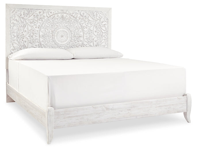 Paxberry King Panel Bed with Mirrored Dresser and Chest at Towne & Country Furniture (AL) furniture, home furniture, home decor, sofa, bedding