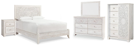 Paxberry Queen Panel Bed with Mirrored Dresser, Chest and Nightstand at Towne & Country Furniture (AL) furniture, home furniture, home decor, sofa, bedding