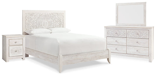 Paxberry Queen Panel Bed with Mirrored Dresser and Nightstand at Towne & Country Furniture (AL) furniture, home furniture, home decor, sofa, bedding