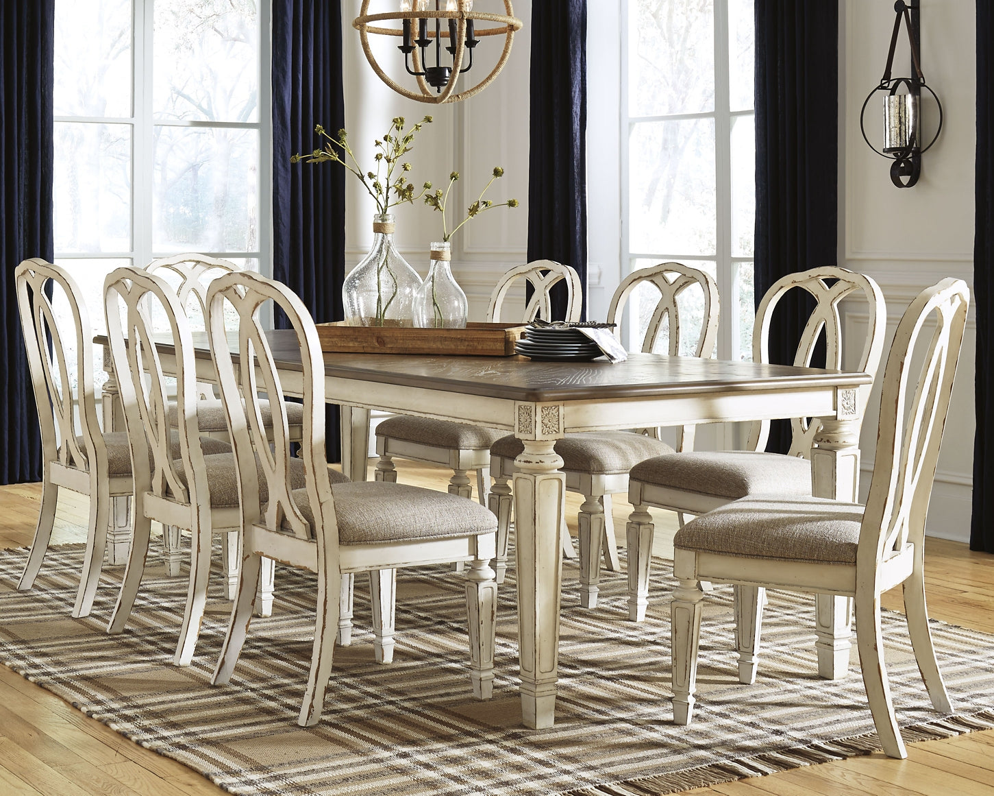 Realyn Dining Table and 8 Chairs at Towne & Country Furniture (AL) furniture, home furniture, home decor, sofa, bedding