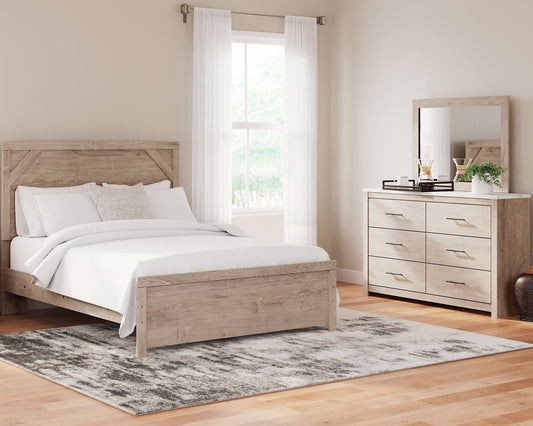 Senniberg Queen Panel Bed with Mirrored Dresser at Towne & Country Furniture (AL) furniture, home furniture, home decor, sofa, bedding