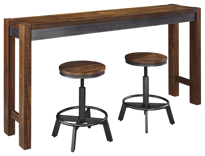 Torjin Counter Height Dining Table and 2 Barstools at Towne & Country Furniture (AL) furniture, home furniture, home decor, sofa, bedding