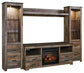 Trinell 4-Piece Entertainment Center with Electric Fireplace at Towne & Country Furniture (AL) furniture, home furniture, home decor, sofa, bedding