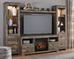 Trinell 4-Piece Entertainment Center with Electric Fireplace at Towne & Country Furniture (AL) furniture, home furniture, home decor, sofa, bedding